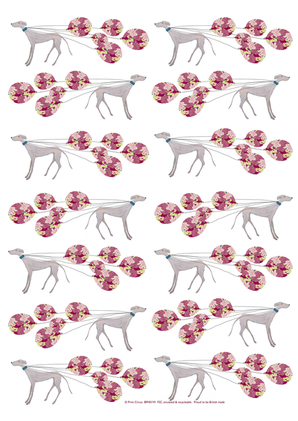 Print Circus Dog with Balloons Wrapping Paper