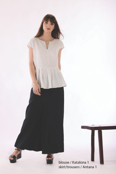 GR Nature Katalona Linen Top - Light Grey