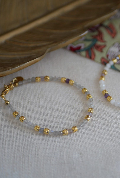 Ginandger Priyanka Flourite Moonstone Bracelet