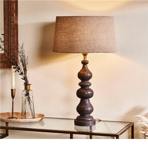 Nkuku Manua Wood Table Lamp - Large