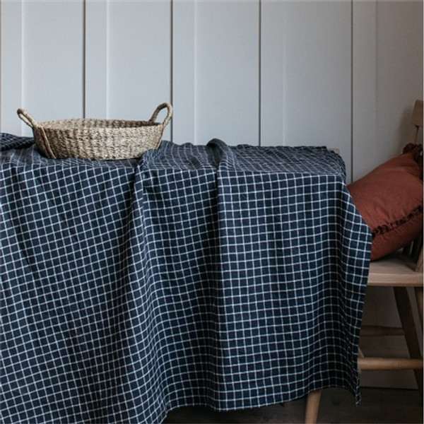 Also Home Midnight Gingham Linen Table Cloth