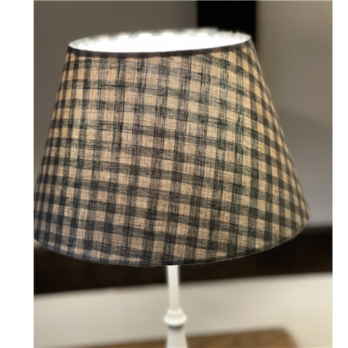 Willow Natural Empire Lamp Shade - Linen Green Check