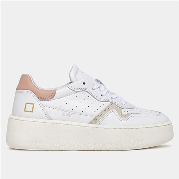 D.A.T.E Step Calf Sneaker - White/Pink