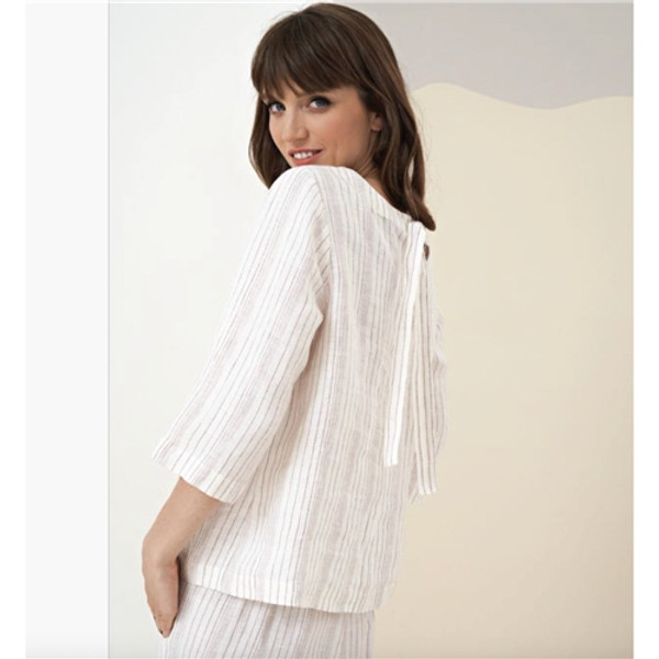 Gr Nature Linga Blouse - Brown Stripes