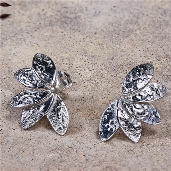 Nkuku Elina Double Leaf Earrings