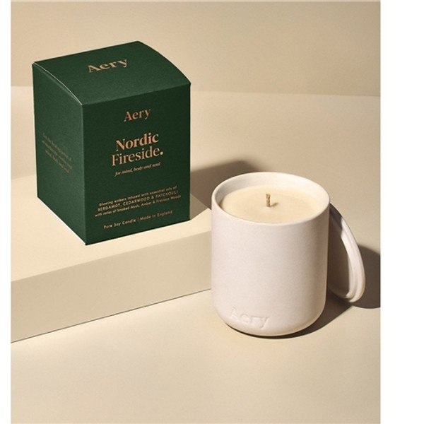 Aery Nordic Fireside Scented Candle - Smoked Musk Cedarwood & Patchouli
