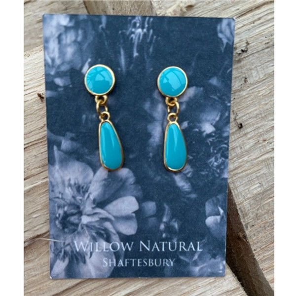 Willow Natural Aqua Drop Earrings