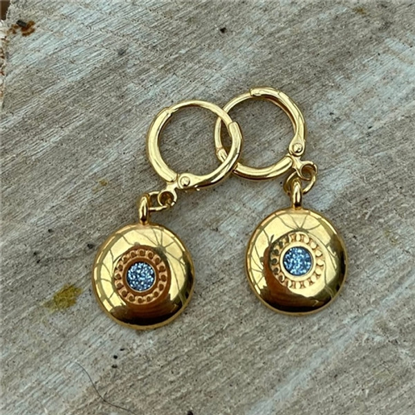 Willow Natural Sparkly Shield Earrings