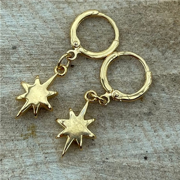 Willow Natural Star Hoop Earrings