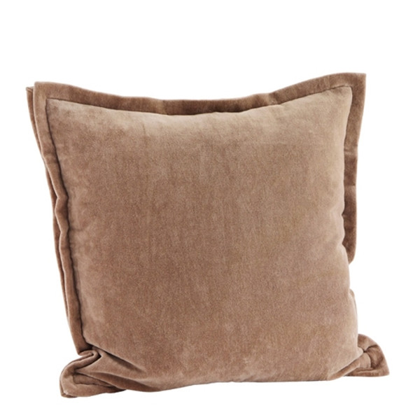 Madam Stoltz Velvet Cushion Cover - Light Brown