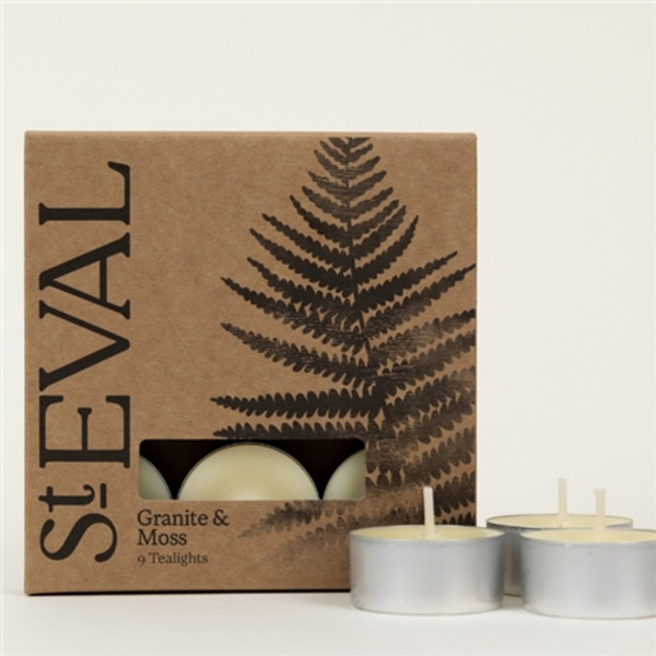 St Eval Tealights Granite & Moss