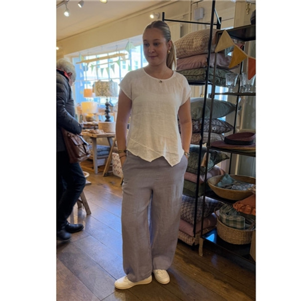 Neirami Lavender Linen Wide Trousers
