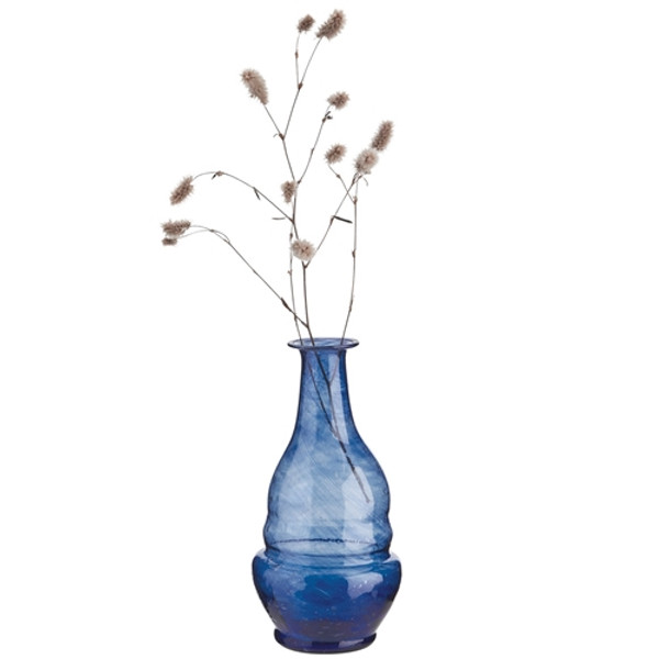 Madam Stoltz - Coloured Recycled Glass Vase - Blue