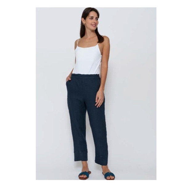 Blueberry Italia Navy Linen Trousers
