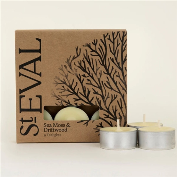 St Eval Sea Moss & Driftwood T Lights