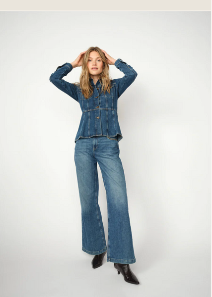 Mos Mosh Dara Deco Jeans - Mid Blue  - New