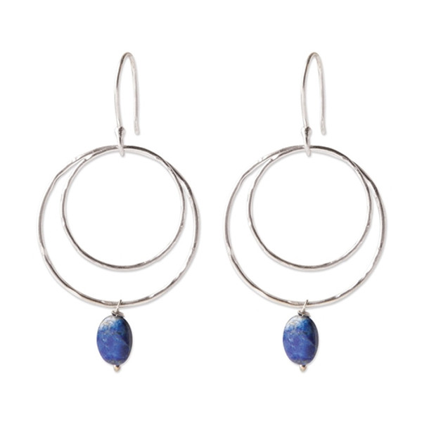 A Beautiful Story - Enjoyable Lapis Lazuli Earrings - Silver