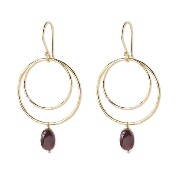 A Beautiful Story - Enjoyable Garnet Earrings - Gold