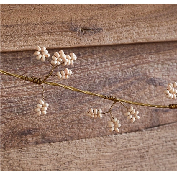 Nkuku Tanu Mango Wood Beaded Garland - Brass & Natural