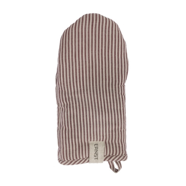 Ernst Sweden Oven Mitten - Red & Beige Stripes
