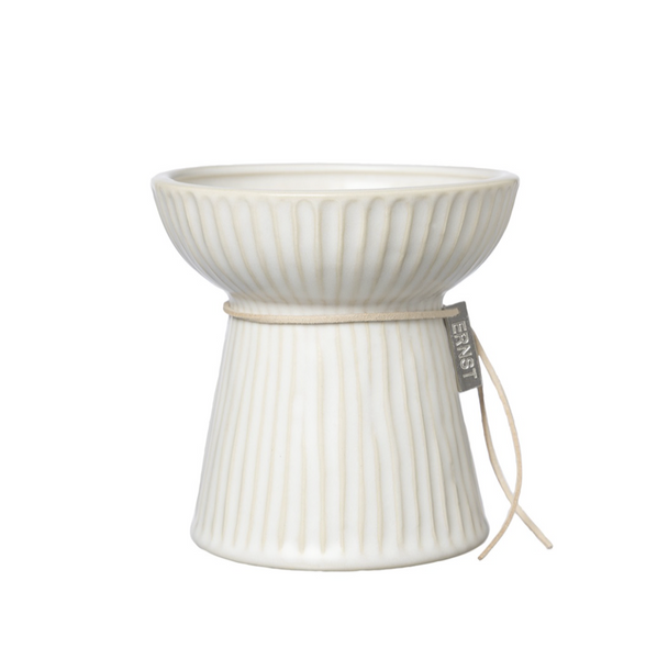 Ernst Sweden White Ribbed Hyacinth Vase