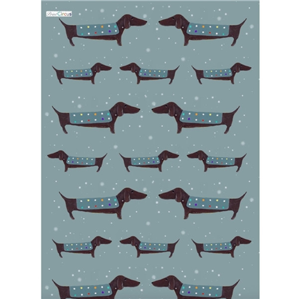 Print Circus Christmas Silly Sausage Christmas Wrapping Paper