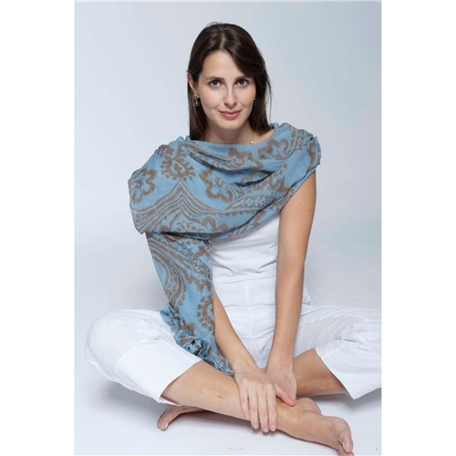 Blueberry Italia Chocolate Wisteria Printed Scarf