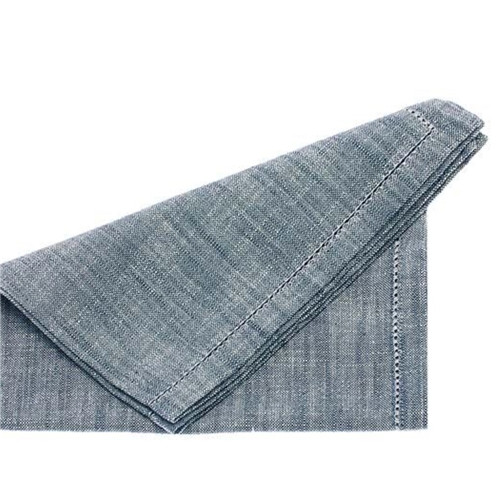 Flint Blue  Chambray Napkins - Set of 4