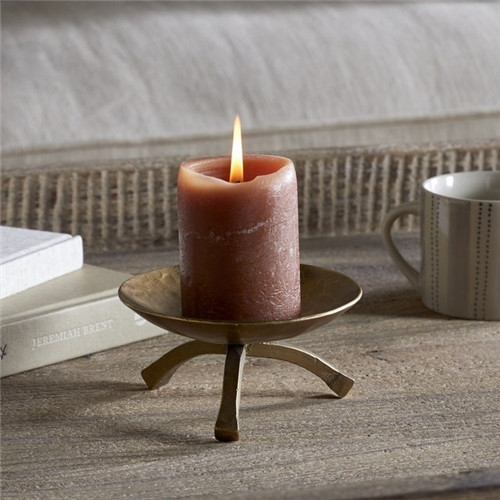 Nkuku Kalik Candle Holder - Antique Brass