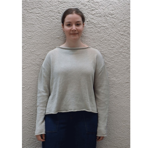 Ochre Cashmere Pea Short Polo Sweater - Pebble