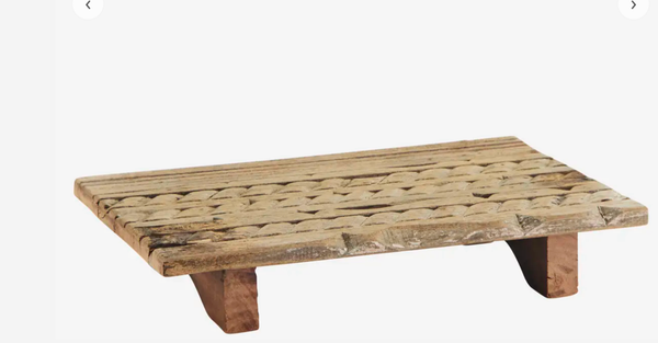 Madam Stoltz - Recycled Wooden Pedestal Tray