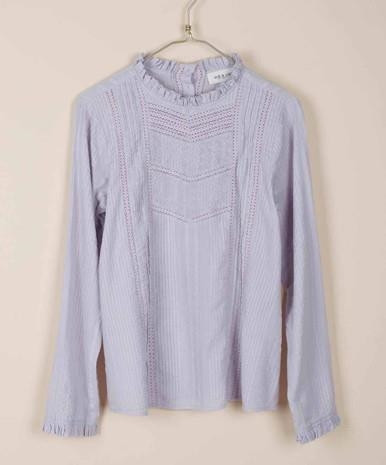 Pre Loved Indi & Cold High Neck Romantic Lilac Blouse