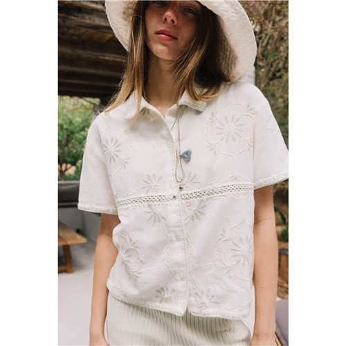 Indi & Cold Floral Embroidered Shirt