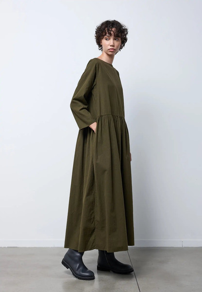 Neirami Long Green Dress - Mushchio - Olive Green