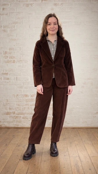 Blueberry Italia Needlecord Tulip shaped Trousers Moro Brown