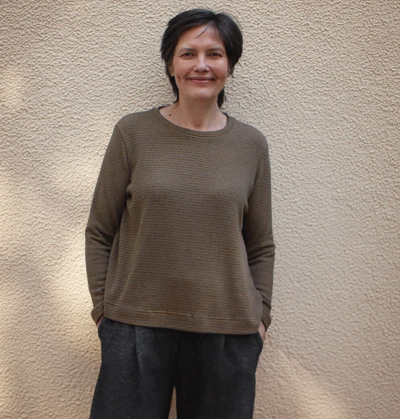Mama B  Aida Riga Jumper Thin Stripe -Grigio