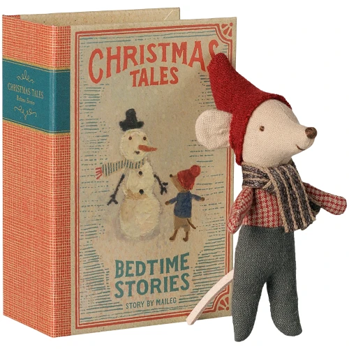 Maileg Denmark Christmas Mouse - Baby in Book