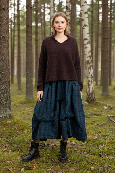 Ewa i Walla Ingbritte Checked Skirt - Blue/Purple