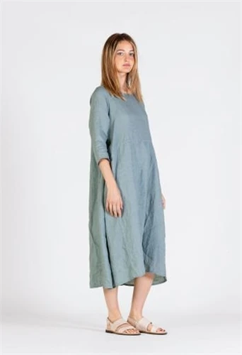 Mama B Rothko Linen Dress - Lago