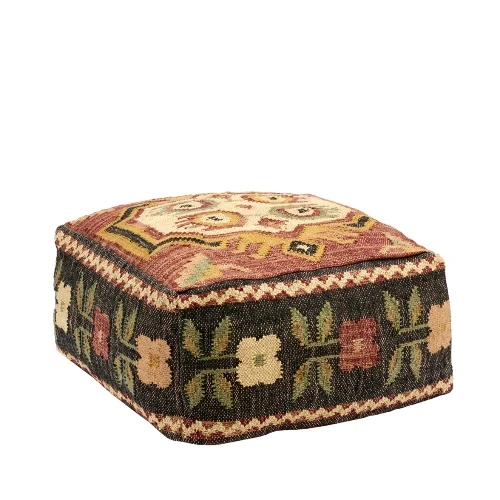 Madam Stoltz Natural Fiber Handwoven Pouf