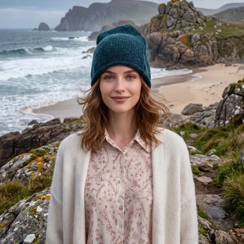 Fisherman Out of Ireland Merino Knitted Hat - Scots Pine