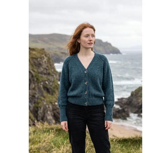 Fisherman Out of Ireland Ladies Cardigan - Scots Pine