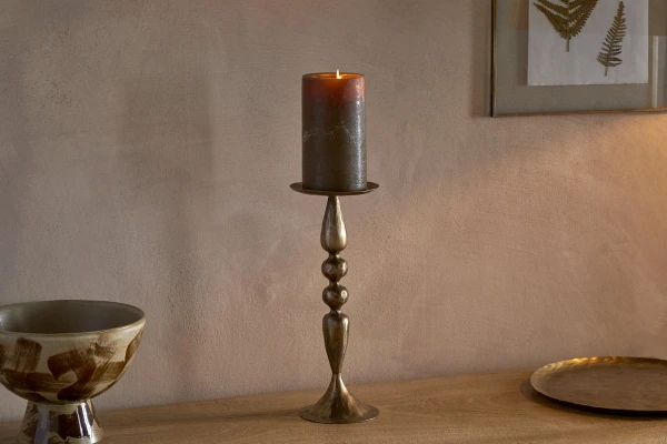 Nkuku Ayo Candlestick Stick - Brass