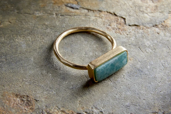 Nkuku Damaia Amazonite Ring - Gold - One size