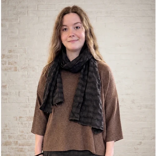Thing Structure Check Scarf - Cola
