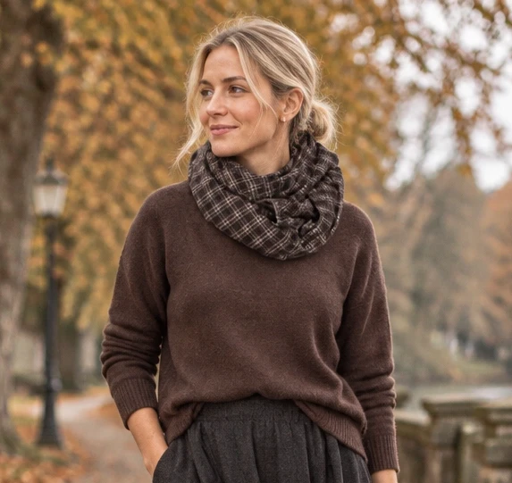 Thing Soft Check Scarf - cola
