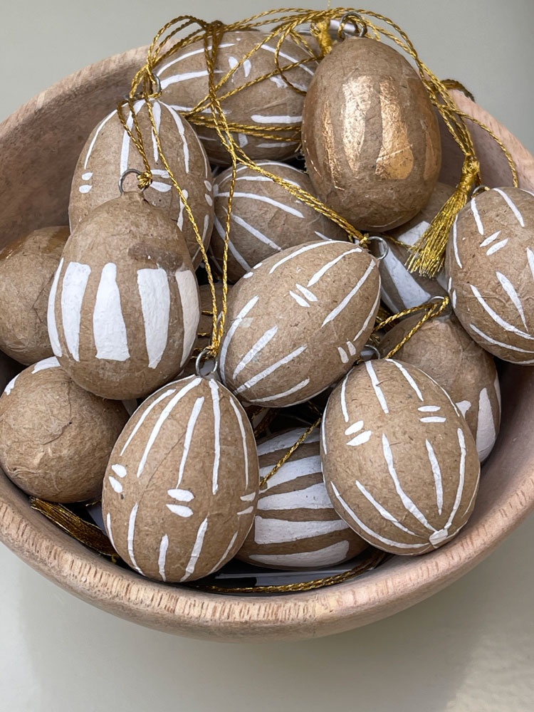 Madam Stoltz Papier Mache Easter Eggs - Small