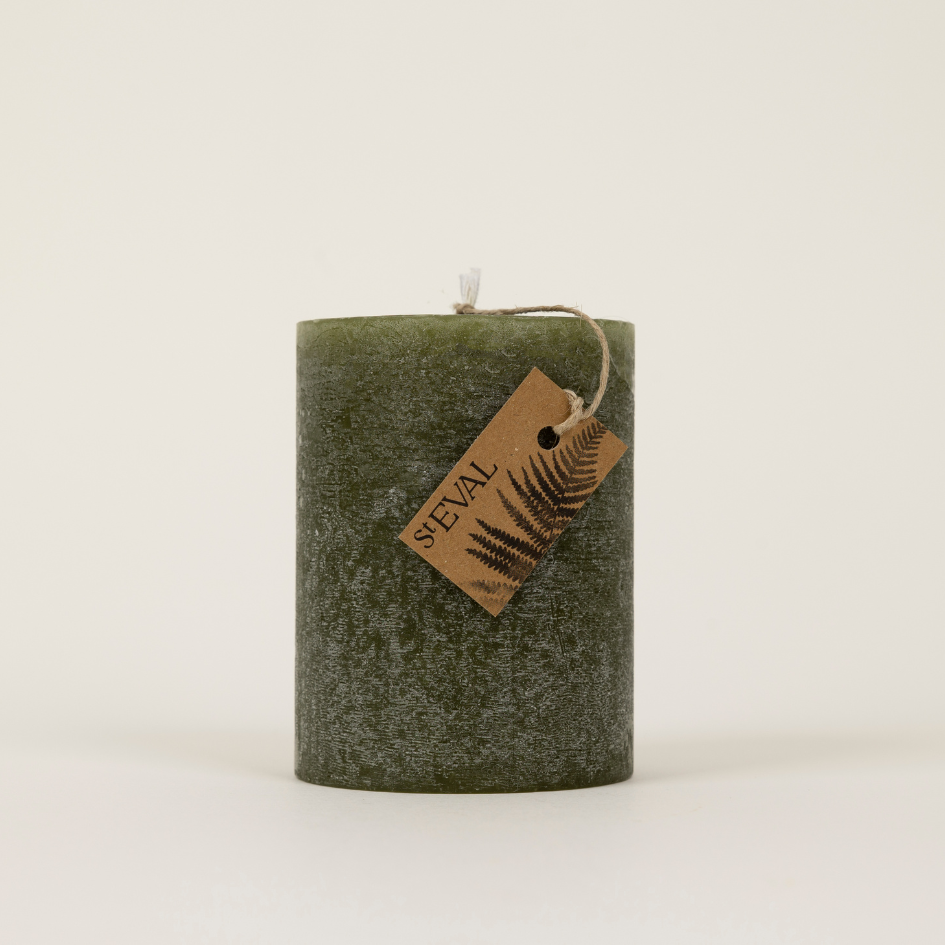 St Eval Granite & Moss Pillar Candle