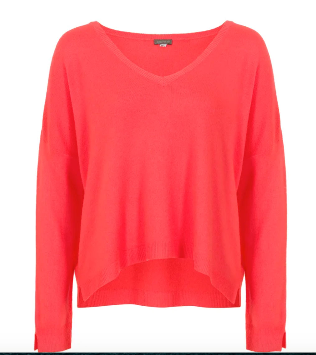 Ochre Moon Cashmere Mix Jumper - Orange Spring