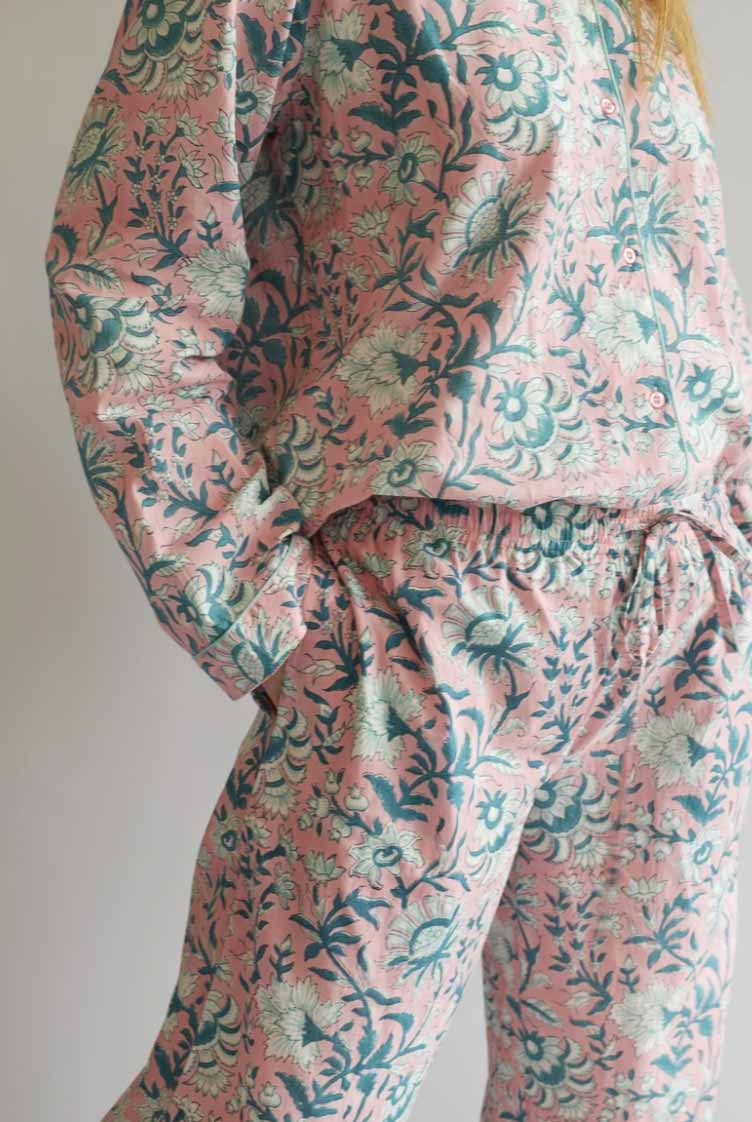 Dilli Grey Pink Winter Jasmine PJ Set
